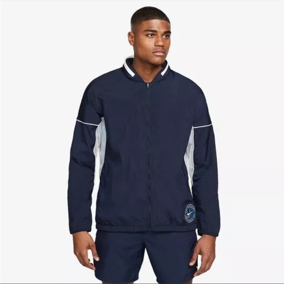 Nike Repel Heritage Blue Packable Hood Full Zip Windbreaker Track Jacket - Picture 1 of 15